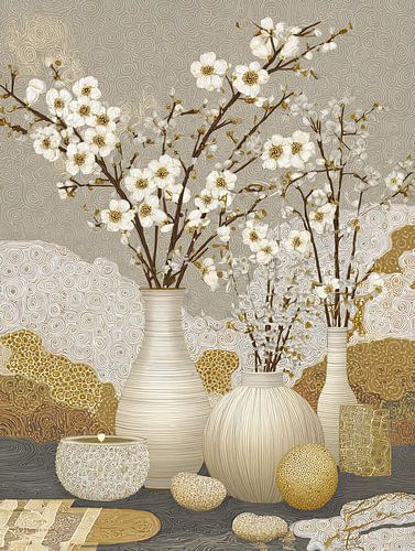 Warm Earth and Blossoms by Eye catching paintings