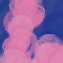 Neon-Kunst. Aquarellierte organische Formen in rosa und kobaltblau von Dina Dankers Miniaturansicht