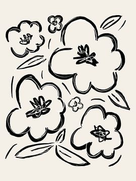 Flower Sketch van Bohomadic Studio