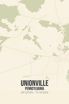 Vintage landkaart van Unionville (Pennsylvania), USA. van MijnStadsPoster