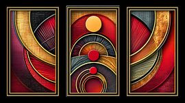 Triptyque de symétrie abstraite sur Amanda Moore