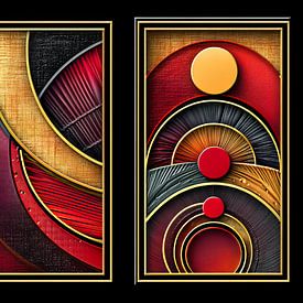 Abstraktes Symmetrie-Triptychon von Amanda Moore