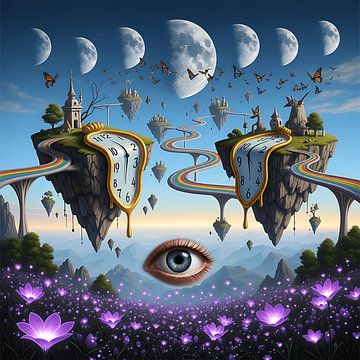 Droomlandschap van surrealistische verbeelding - Surrealisme Kunst Schilderij