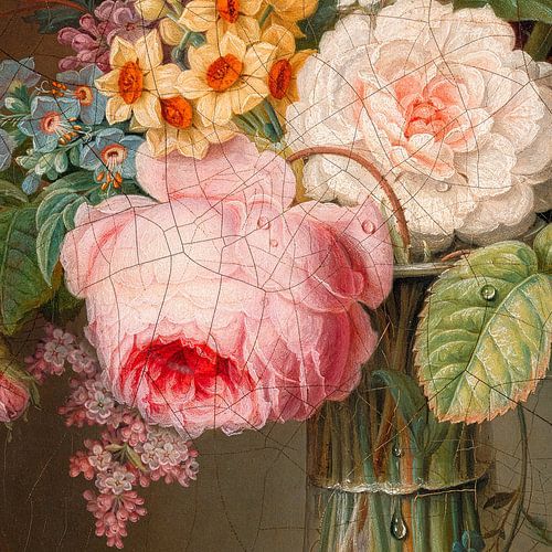 Details in Art -Flower Piece in Glass Vase by Marja van den Hurk