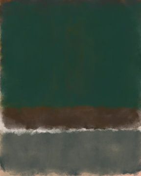 Groen, bruin, grijs. Kleurenveldschilderij geïnspireerd door Mark Rothko. van Dina Dankers