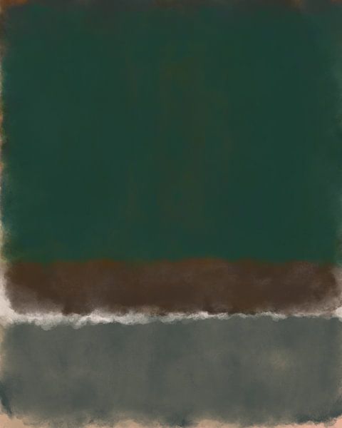 Vert, brun, gris. Peinture en champs de couleurs inspirée de Mark Rothko. par Dina Dankers
