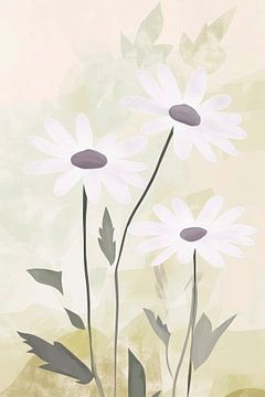 Foto's van madeliefjes in zachte kleuren van Poster Art Shop