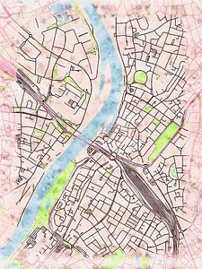 Karte von Venlo centrum im stil 'Soothing Spring'
