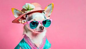 Chihuahua met hoed en bril van Mustafa Kurnaz