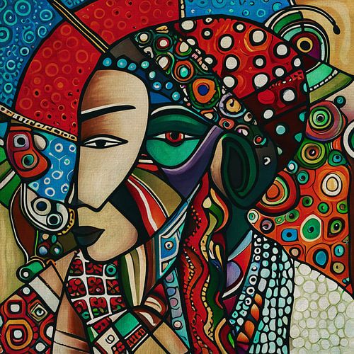 Man met gekleurd masker