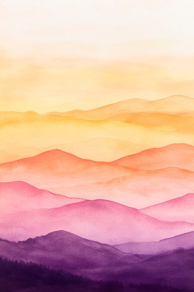 Zachte kleurovergangen van de bergen van Poster Art Shop