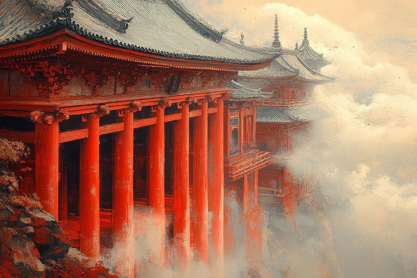 Picturesque Japanese statue temple by Egon Zitter