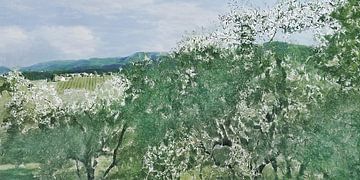 The Orchard in Tuscany - Digital Art by dirkie.art
