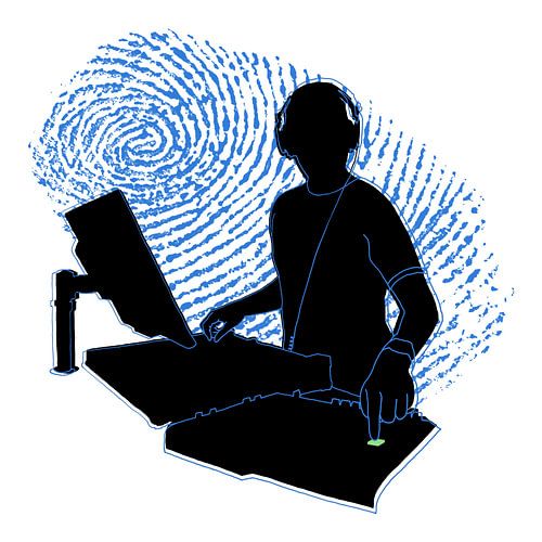 Music, as unique as the creator's fingerprint (DJ disc jockey teen room dance party turntable)