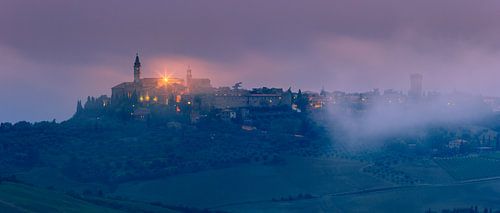 Pienza vue de Monticchiello, Toscane, Italie