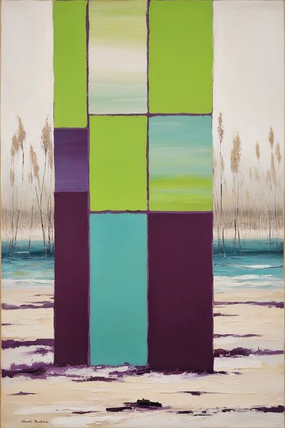 Abstract art with colourful blocks by Art & Soul Creations