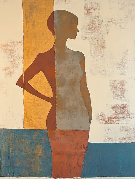 Weibliche Figur | Shadow of Urban Grace von Abstraktes Gemälde