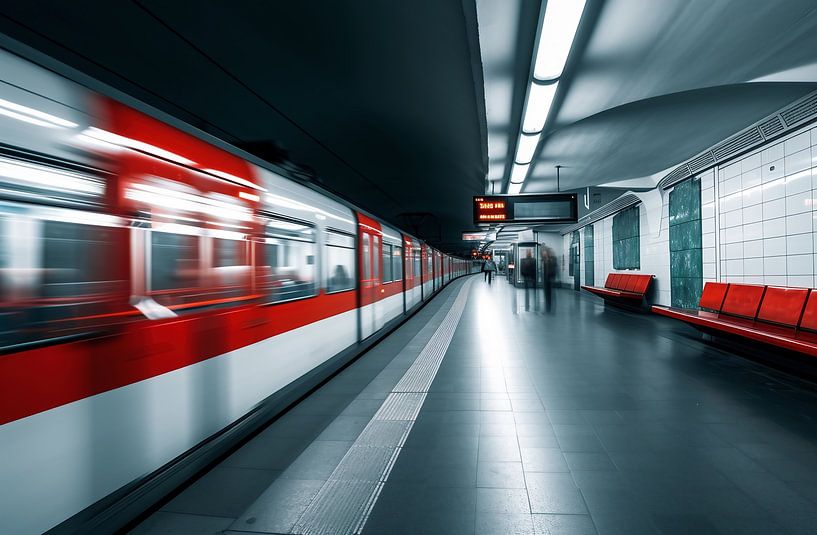 Vorbeifahrender Zug, Bahnhofsatmosphäre von fernlichtsicht