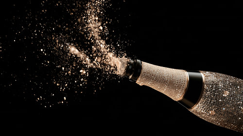 Luxe champagnefles van diamant panorama