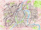 Kaart van Lübeck in de stijl 'Soothing Spring' van Maporia thumbnail