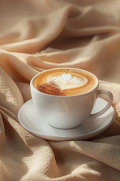 heiße Tasse und Untertasse mit Kaffee Cappuccino von Egon Zitter