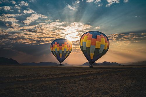 Luchtballonvaart over de Namib-woestijn Namibië, Afrika