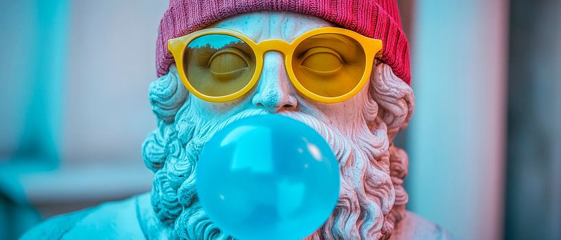 Sculpture with chewing gum and sunglasses by Poster Art Shop