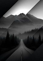 Straße im Schatten der Berge
