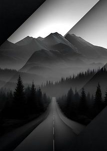 Route à l'ombre des montagnes