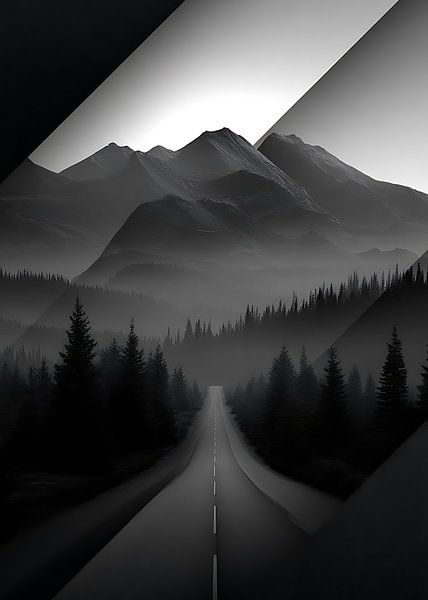 Route à l'ombre des montagnes par HyggeHavn