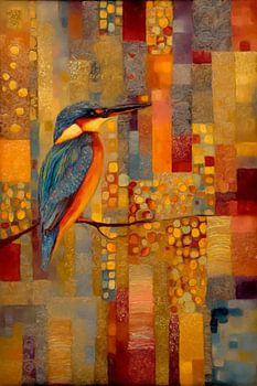 Eisvogel in Gold-Muster