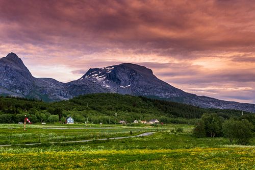 Sunset with the seven sisters in Norway.