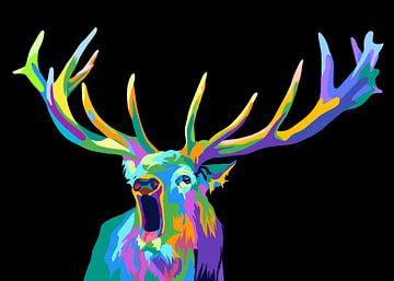 Deer in vector pop art by IHSANUDDIN .