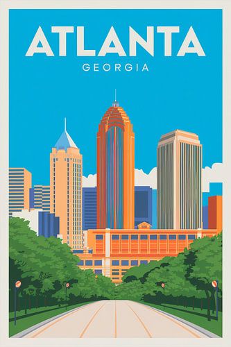 Atlanta, Georgia Vintage Reisposter