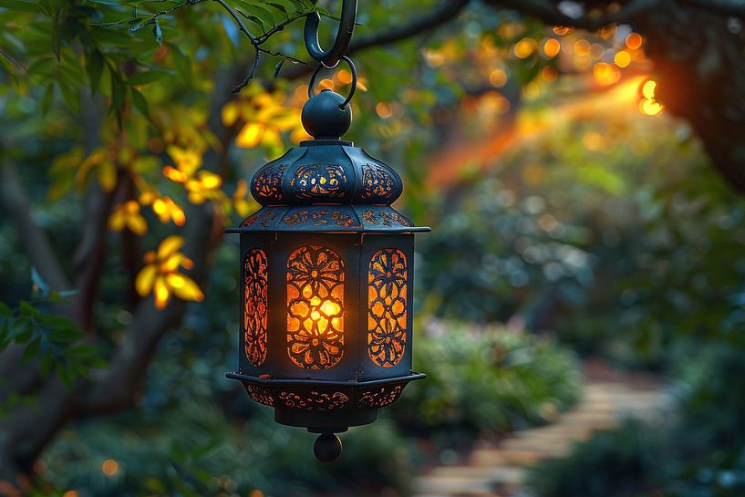 Lanterne de forêt au crépuscule par Art & Soul Creations