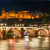 Heidelberg - Alte Brücke, Schloss und Altstadt bei Nacht von t.ART