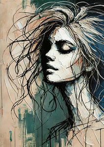 Femme puissante avec des lignes libres