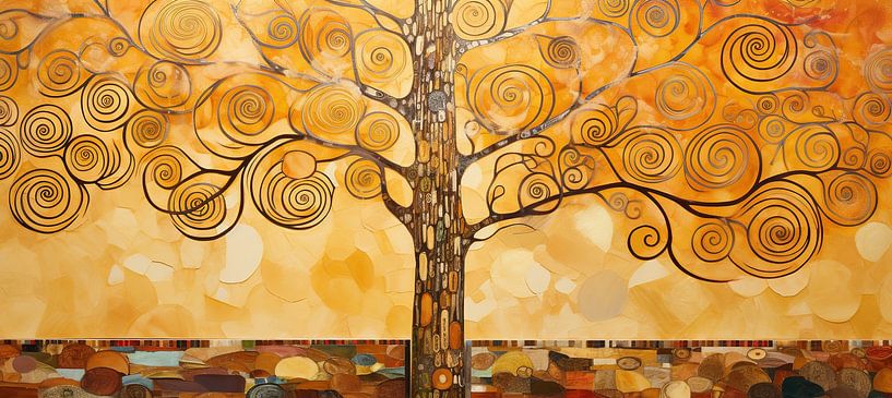 Arbre d'automne stylisé | Arbre d'automne peint par Peinture Abstraite