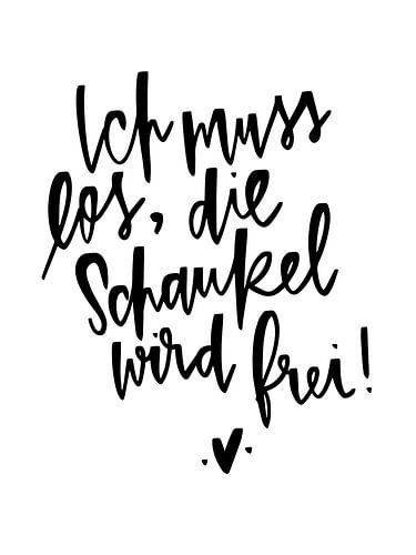 Ik moet gaan, de schommel is vrij!