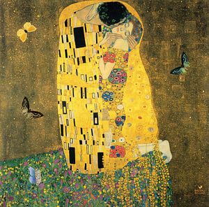 Gustav Klimt - Der Kuss mit den Schmetterlingen im Bauch