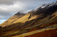 een late zonnestraal verlicht de heuvel in het Schotse hoogland van Hans de Waay thumbnail