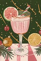 Festliche Feiertags-Cocktail-Illustration