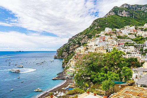 Uitzicht op Positano aan de Amalfikust in Italië