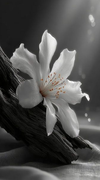 Treibholz mit Blumen von Gelissen Artworks