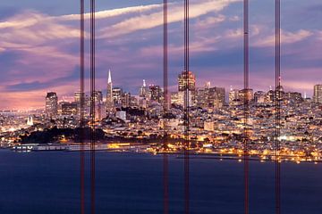 SAN FRANCISCO-skyline in de avonduren