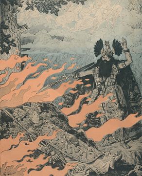 Affiche pour La Walkyrie de Richard Wagner (1893) par Eugène Grasset sur Peter Balan