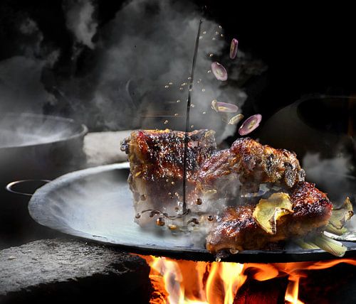 Sparribs bij het vuur