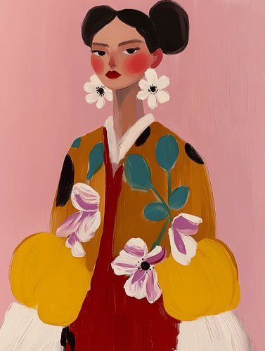 Fashionista, kleurrijk portret