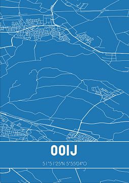 Blaupause | Karte | Ooij (Gelderland) von Rezona