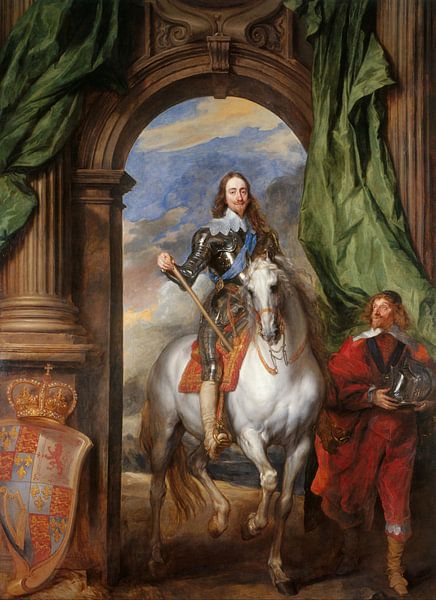 Porträt Karl I., König von England, zu Pferd mit seinem Stallmeister St. Antoine, Anthony van Dyck von Meisterhafte Meister